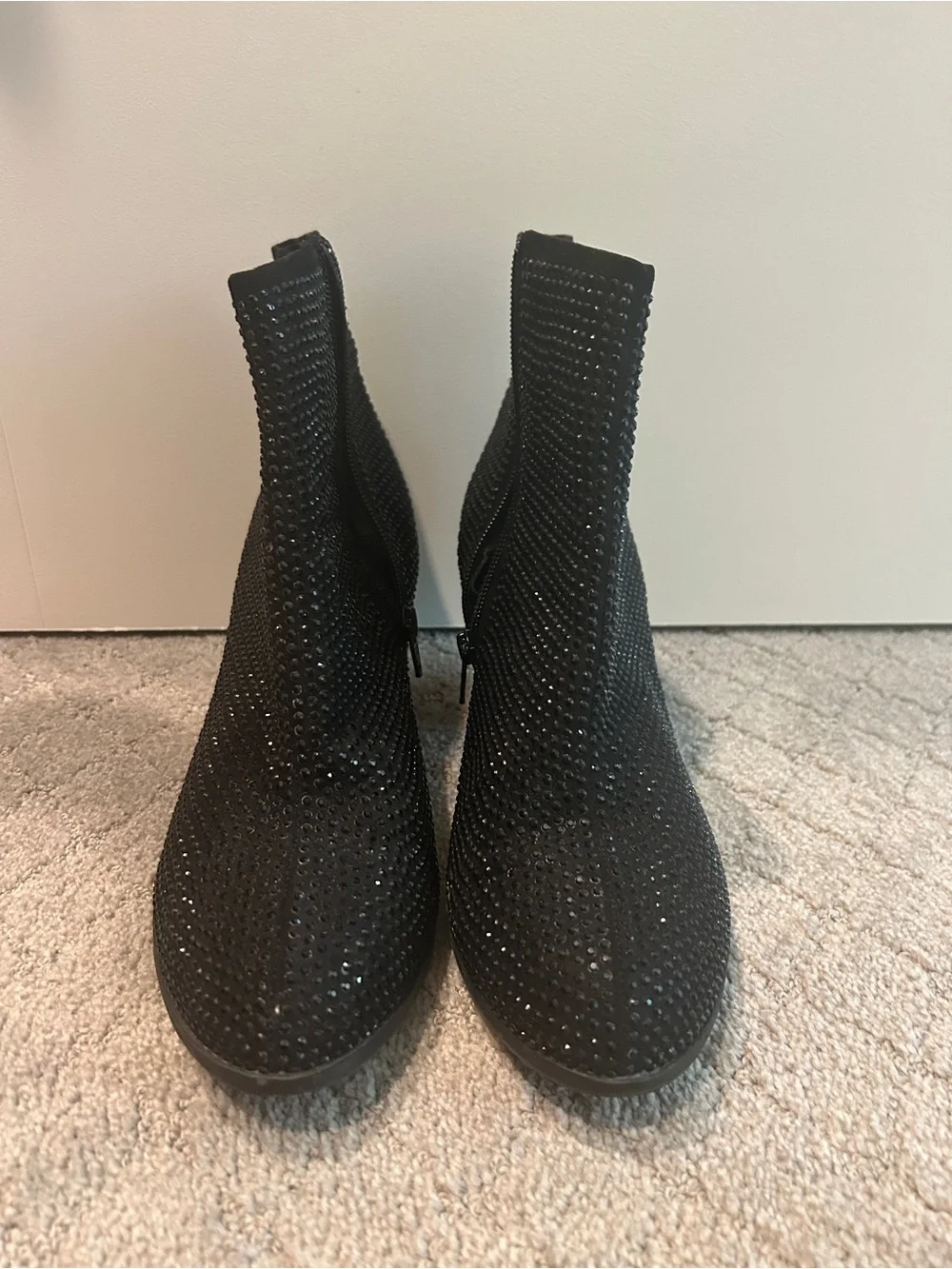 Rock & Republic Black Rhinestone Ankle Booties